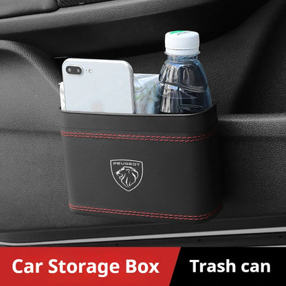 Car trash can hanging car garbage dustproof box storage box suitable for Peugeot 205 206 207 208 301 307 308 406 407 408 508 RCZ