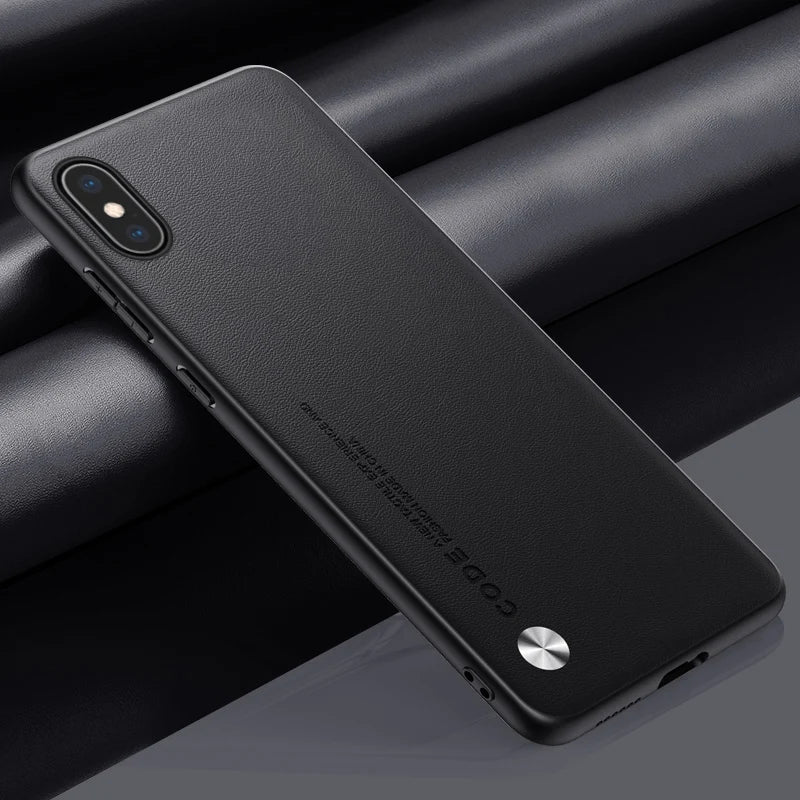 Luxury PU Leather Case For iPhone X XS Back Cover Silicone Shockproof Full Protection Phone Case For iPhone X S iPhone X iPhone