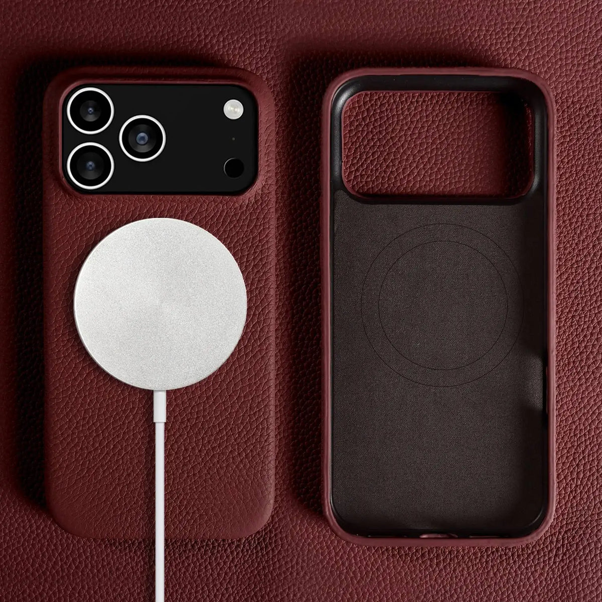 Luxury Magnetic Genuine Leather Case For iphone 17 Pro Max 16 15 14 13 12 11 for Magsafe Full Covered Phone Cases Back Cover