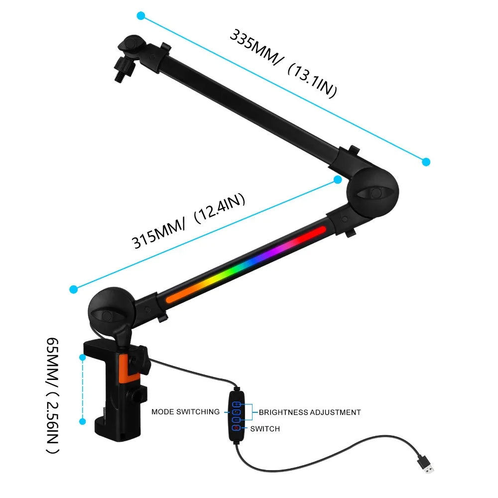 Professional Grade 360° Rotation Microphone Boom Arm Universal Adjustable Arm Desktop Stand Sturdy Mic Desk Mount Live Streaming