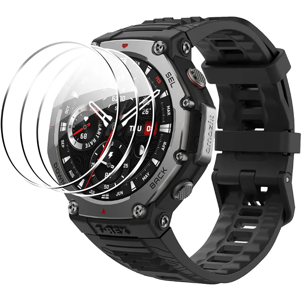 3pcs Tempered Glass Films Guard for Huami Amazfit T-rex 3 Smart Watch Trex 3 Screen Protector Protective Glass Film