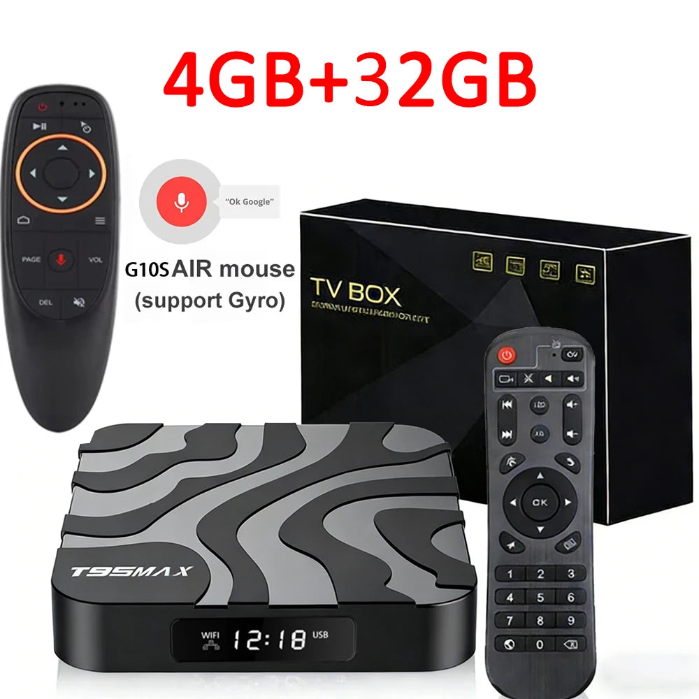 Android 16 T95Max Smart Home Theater TV Box Allwinner H618 Dual Wifi 8G RAM 256G ROM BT5.4 Netflix Google 4K 8K HD Set Top Box