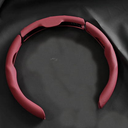 3Pcs Perforated Leather Breathable Anti-Slip Sweat-Absorbing Universal Car Steering Wheel Cover Auto Accessories