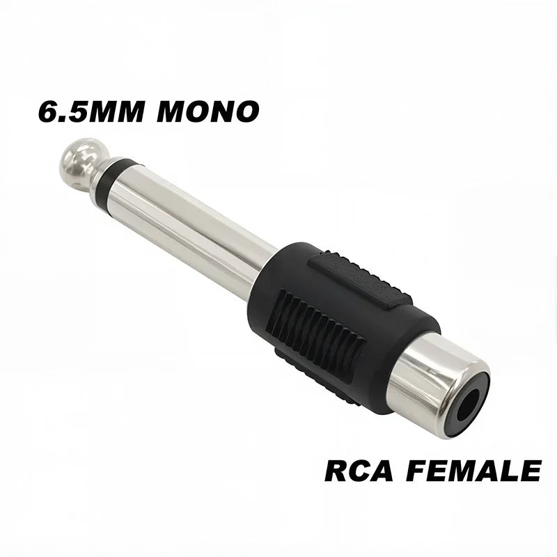 5Pcs 6.5/6.35mm Mono Stereo Audio Adapter TS Interconnect 1/8" 1/4" Male Plug to RCA Female Jack Connector Converter Speaker