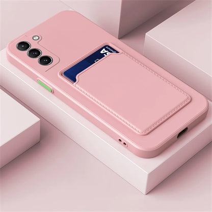 TPU Soft Silicone Card Slot Wallet Case For SamSung S26 S25 S24 S23 S22 S21 FE Plus Ultra Note 20 A54 A34 A24 A15 A25 A35 A55