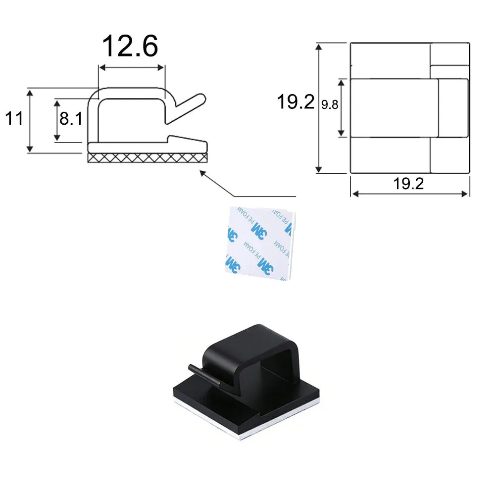 10Pcs Car Interior Auto Fastener Cable Organizer USB Winder Desktop Tidy Clips Management Wire Holder for Mouse Cord Accessories