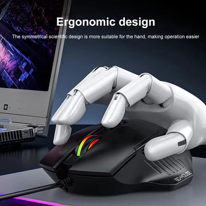 KEBIDUMEI Wired Gaming Mouse 6-Button 7200DPI Adjustable Optical Mouse USB RGB Silent Mice Ergonomic Mice For Desktop Laptop