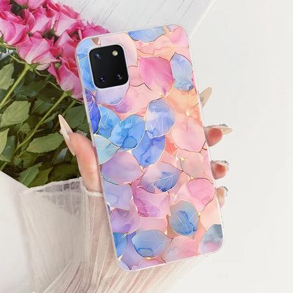 For Samsung Galaxy Note 10 Lite Case SM-N770F Luxury Flowers Painted Cover Soft Silicone Case For Samsung S10 Lite SM-G770F Bags