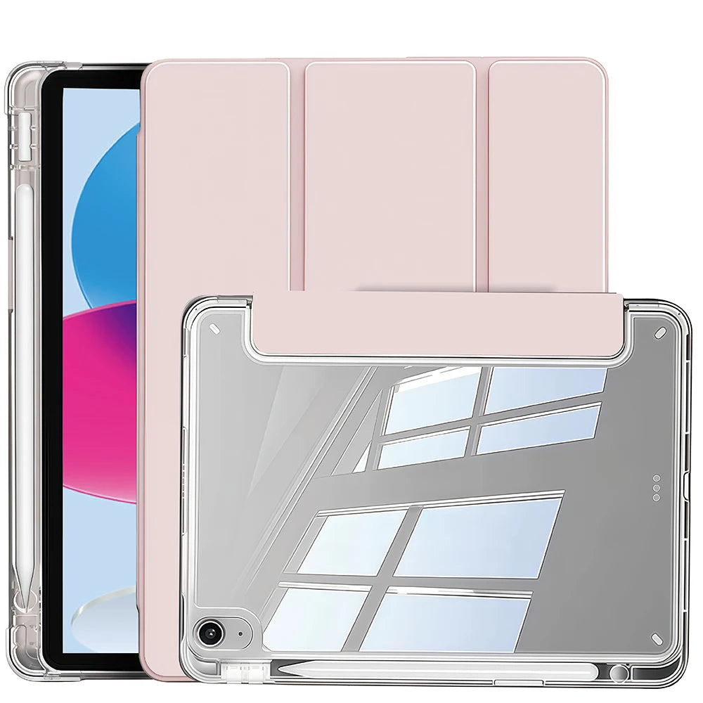 Case for iPad (A16) 11th Gen, 10th Gen, 11-inch 2025, iPad 9th/8th/7th/6th/5th gen, iPad Air Crystal Clear Case with Pencil Slot