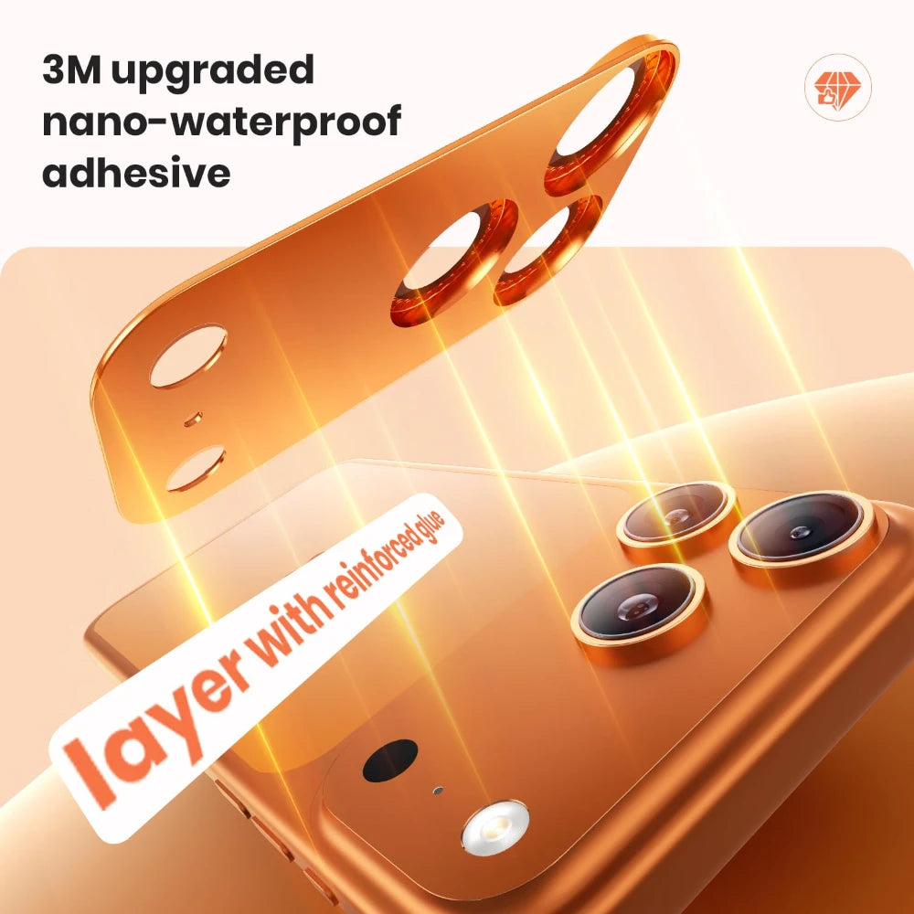 NNBILI 1Pcs Tempered Glass Full Cover Camera Lens Protector for iPhone 17 16 15 14 13 12 11 Pro Max 16e Anti Glare Anti Scratch