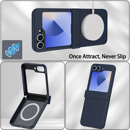 Luxury Original Phone Case For Samsung Galaxy Z Flip 7 8 6 5 4 3For Magsafe Wireless Charge Ring Magnetic Shockproof Hinge Cover