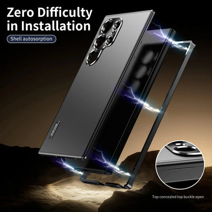 All-aluminum Body Matte Titanium Alloy Ultra-thin Back Cover For Samsung Galaxy S26 S21 S25 S24 S23 Ultra Metal Magnetic Shell