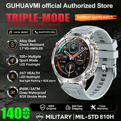 2026 New Smart Watch Bluetooth Call 1400mAh Large Battery Sport Heart Rate 1.7" Military Outdoor Men Smartwatch For Android IOS