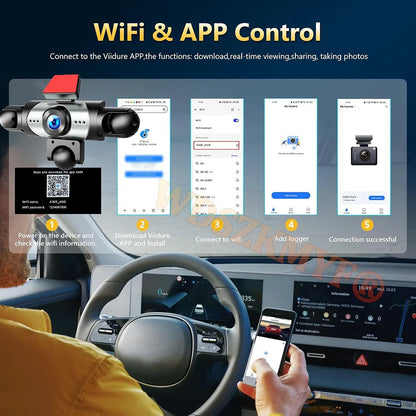 New 5Channel 360 Degree Car Dvr 1080P Video Recorder WiFi APP Dashcam 24h Parking Monitor Rear View Camera Car Recorder