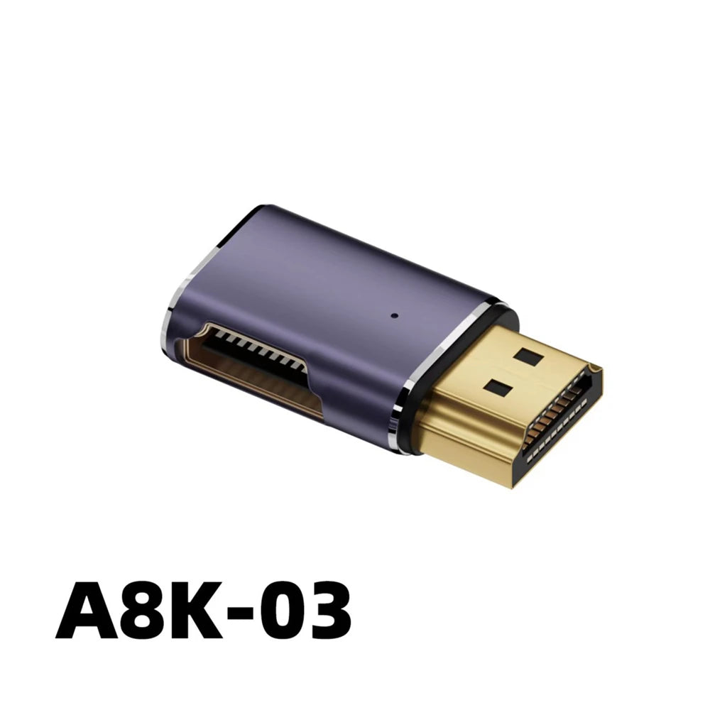 Mini /Micro 8K HDMI 2.1 Cable Connector Adapter 270 90 Degree Angle 2 Pieces Male to Female Converters Cable Adaptor Extender HD