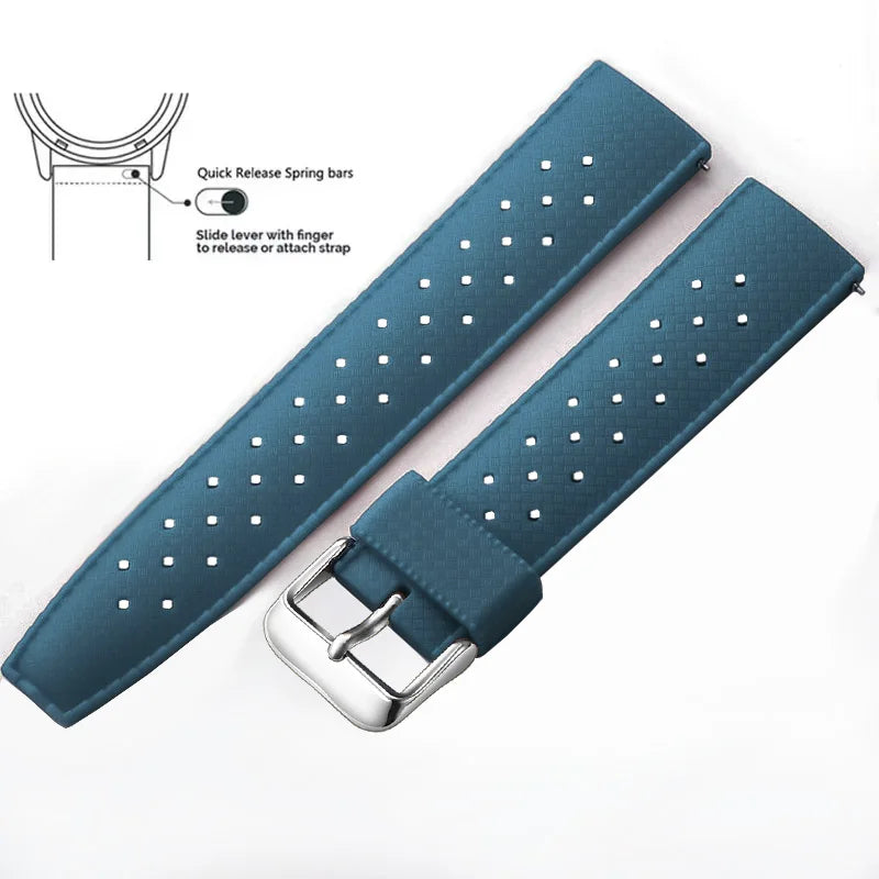 Tropical Silicone Watch Band Quick Release Watch Band 18mm 20mm 22mm Rubber Tropic Smart Watch Strap Waterpfroof Muti-Color