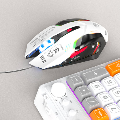EWEADN G10 Silent Wired Gaming Mouse, Macro Programmable, Ergonomic, for Gaming & Office, Desktop/Laptop/Tablet, Quiet Operation