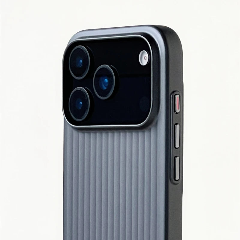 Fashion Plating 3D Luggage Stripes for Magsafe Phone Case for IPhone 17 16 15 14 Pro Max Shockproof Wireless Charge Matte Cover