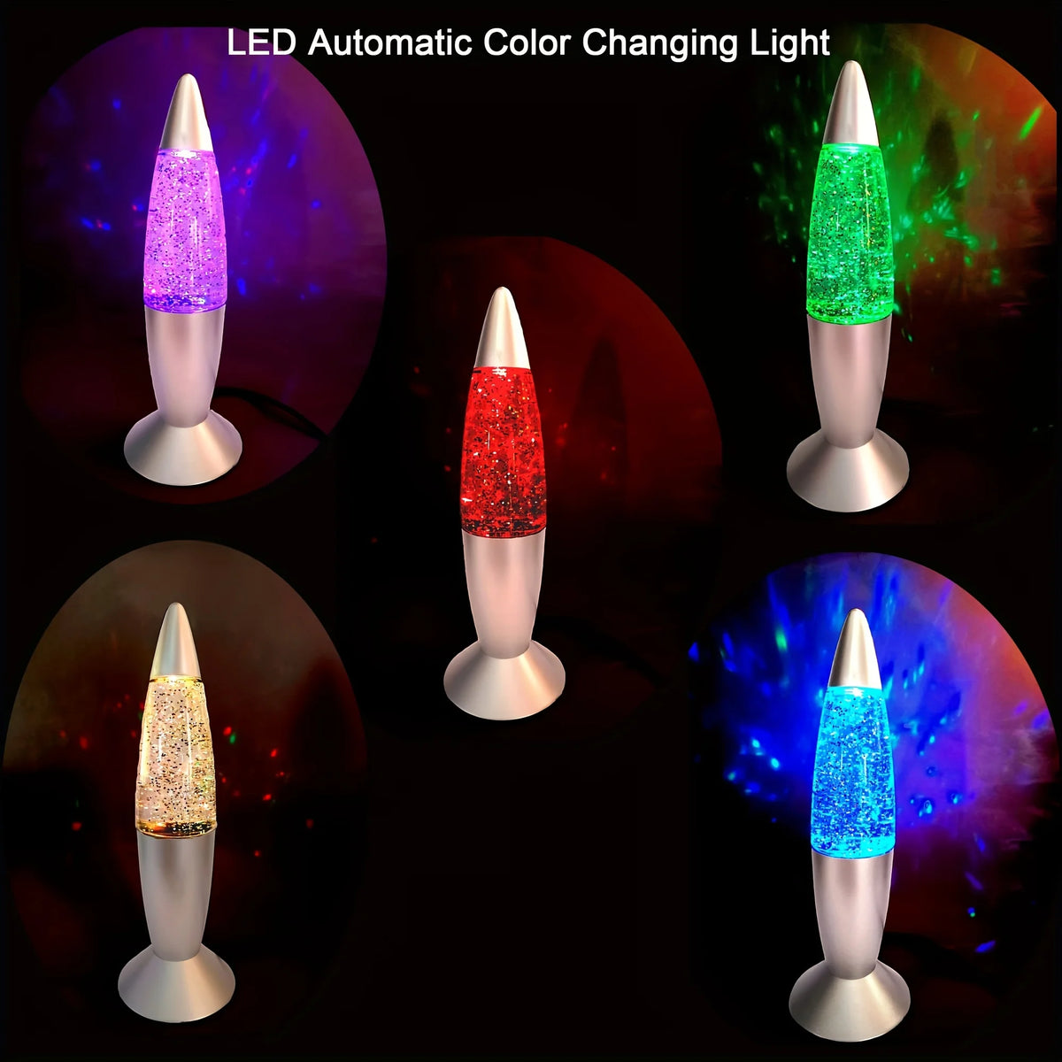 LED Rocket Lamp USB Color Changing Night Light RGB Mood Desk Lamp Decorative Table Light Switch 120cm Cable Bedroom Gaming Decor