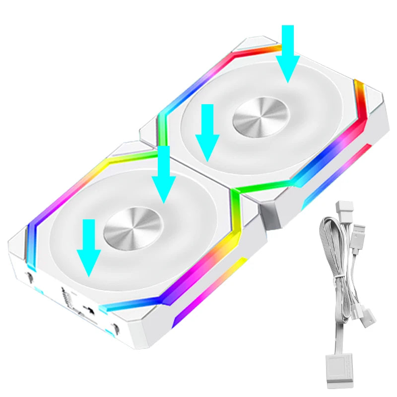 JUMPEAK CS120 ARGB Cooling Fan 360mm 240mm Modular Stackable Splicing Silent 120mm RGB Fans Kit For Gaming PC Case Water Cooler