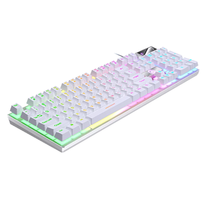Wired USB Gaming Keyboard with Backlight, 104 Key Gamer Keyboard for Computer/Laptop/PC, Ergonomic Design,Office Gaming Accessor