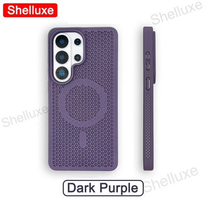 S26 Ultra Cooling Magnetic Case Shelluxe Breathable Mesh PC Hard Cases For Samsung Galaxy S26 S25 S24 S23 S22 Plus Ultra Cover