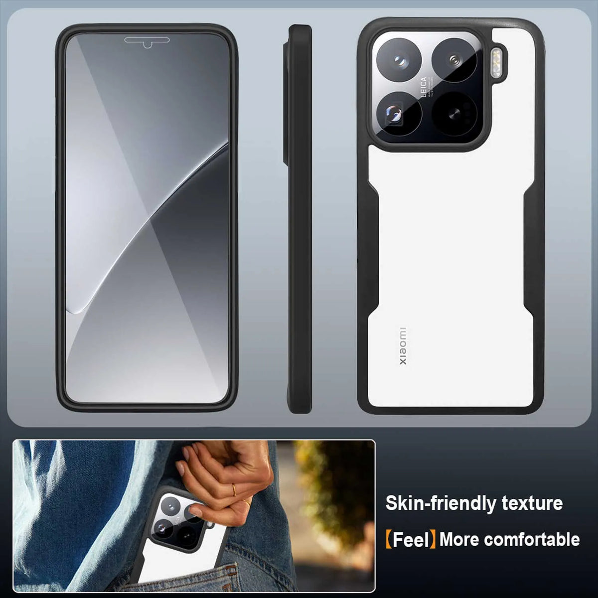 For Xiaomi 15T 14T 13T Pro Anti Fall 360 Fully Wrapped Phone Case For Xiaomi 17 Pro Max 15Pro 14 15 Ultra Transparent Phone Case