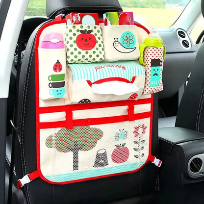 1Pcs New Large Capacity Car Seat Back Storage Bag Cartoon Multi-functional Seat Organizer Seat Hanging Bag Baby Kids Toys