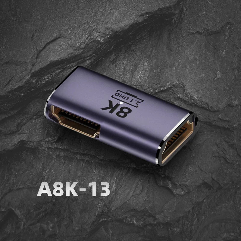 8K HDMI-compatible 2.1 Cable Connector Adapter 270 90 Degree Angle 2 Pieces Male To Female Converters Cable Adaptor Extender 3D
