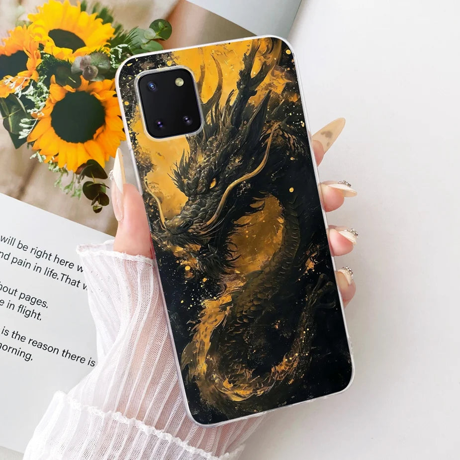 For Samsung Galaxy Note 10 Lite Case SM-N770F Luxury Flowers Painted Cover Soft Silicone Case For Samsung S10 Lite SM-G770F Bags