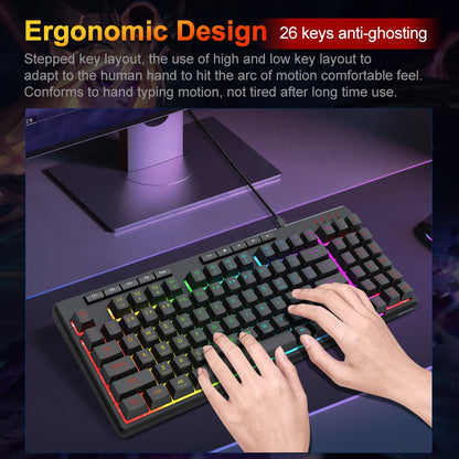 REDRAGON SHIVA K517 RGB USB 94 key Wired Membrane RGB Gaming Keyboard for PC Computer Laptop Gamer Detachable Cable