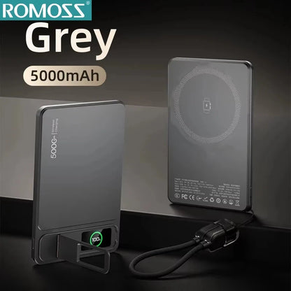 ROMOSS 500000mAh Magnetic Power Bank PD15W Wireless Fast Charging External Battery for Magsafe Powerbank for iPhone 17/16/15/14