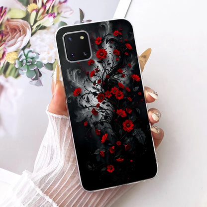 For Samsung Galaxy Note 10 Lite Case SM-N770F Luxury Flowers Painted Cover Soft Silicone Case For Samsung S10 Lite SM-G770F Bags