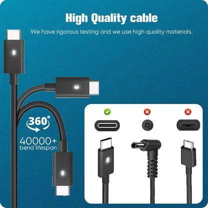 90W USB/TYPE-C AC Laptop Power Adapter Compatible with DELL XPS 15 17 Latitude 3000 7000 Series Precision 5470 5550 3540 3570