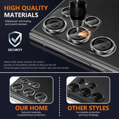 Metal Ring Glass Camera Lens Protector for Samsung Galaxy S26 S25 Ultra S24 S23 Plus S26Ultra S26Plus S26+ Camera Screen Cover