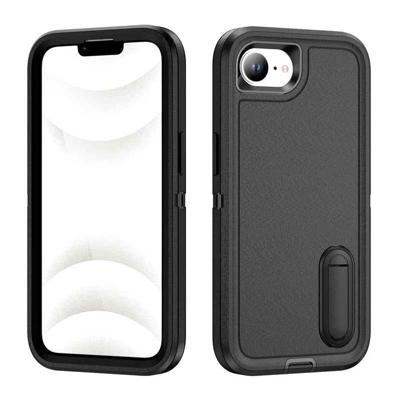 For iPhone 17E 16e Case ELVEV Luxury Soft Silicone Anti-fall + Hard PC Bumper Camera Protection Cover with Stand For 16E 17e