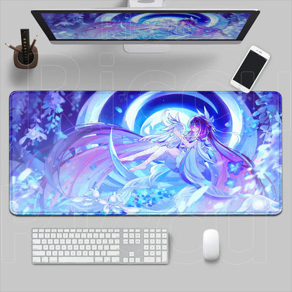 Kawaii Genshin Impact Columbina Mouse Pad Gaming Locking Animal Edge Big Computer Game Large Rubber Art Mousepad Laptop Desk Mat