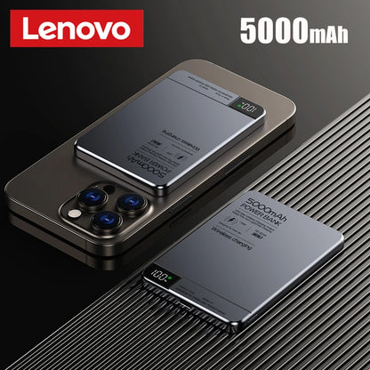 Lenovo Magnetic Power Bank 500000mAh Wireless Super Fast Charging External Battery for Magsafe Powerbank for iPhone 17/16/15/14