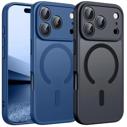 Original Case For iPhone 17 Air 16 15 14 13 12 17 Pro Max Plus For Magsafe Magnetic Wireless Charge Lens Protector Matte Cover