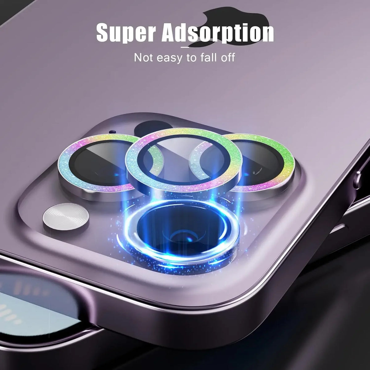 For IPhone 16 17/iPhone 16 Plus Camera Lens Protector Bling, [Glitter Decoration] Ultra-HD Tempered Glass Cover, Metal