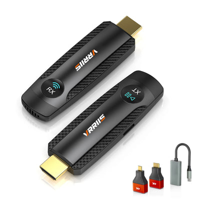 1080P HDMI Dual Band Wireless Transmitter and Receiver 100M Transmission Mini Video TV Stick Extender for Office Conference Home