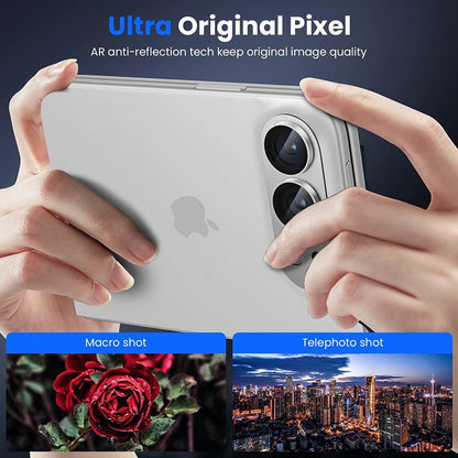 Metal Tempered Glass Camera Screen Full Protective Cover for Apple iPhone Duo Strong Adsorption Camera Lens Protector