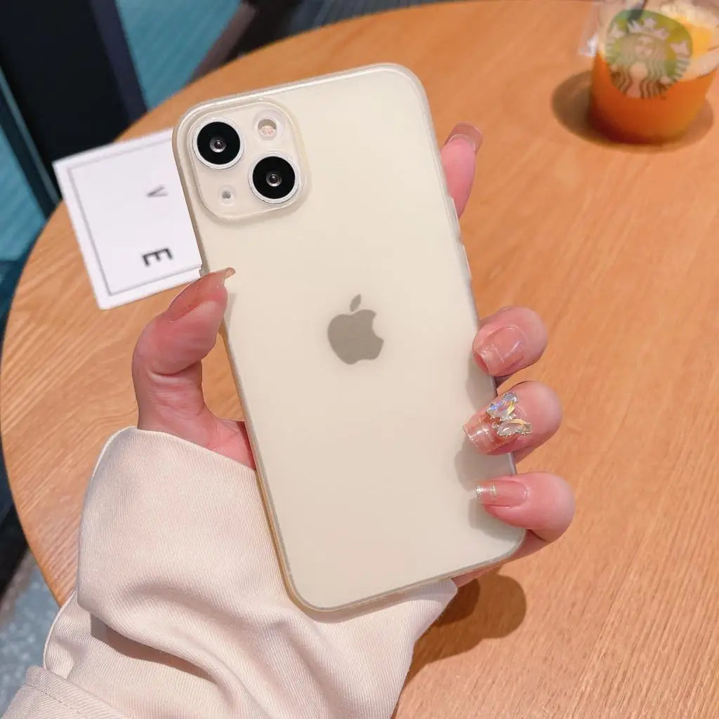 Matte Slim Phone Case For iPhone 16 15 14 13 12 11 Pro Max Plus XS X XR 7 8 SE Mini Transparent Shockproof Hard Thin Cover Funda