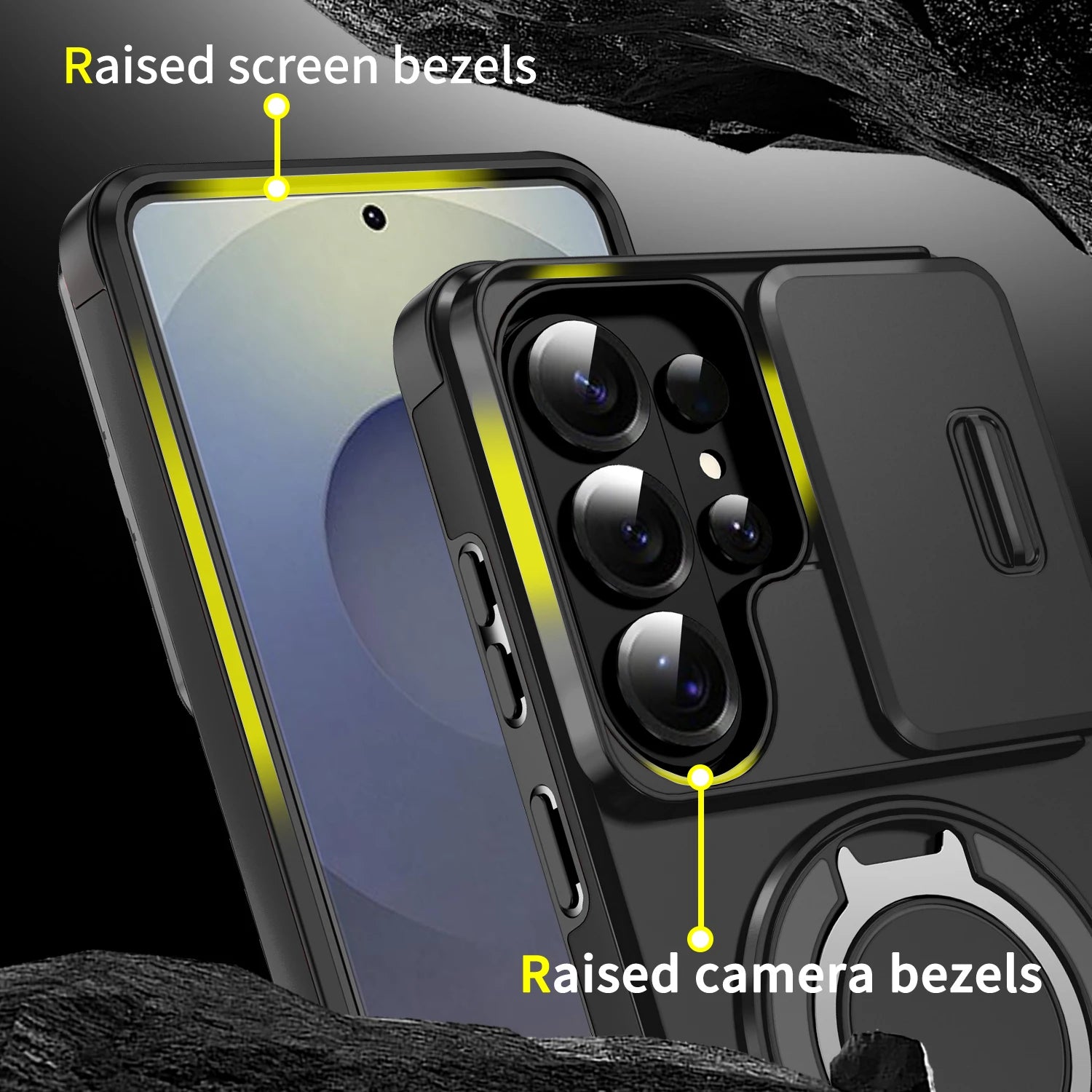 For Samsung S26 S25 S24 S23 Plus Ultra Magnetic Bracket Phone For Samsung S25 24 23 FE S26 25 Edge Sliding Window Anti Fall Case