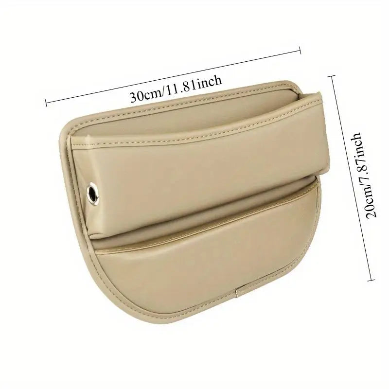 1Pc Leather Car Seat Gap Organizer Multifunction Console Crevice Filler Side Storage Box Interior Pocket