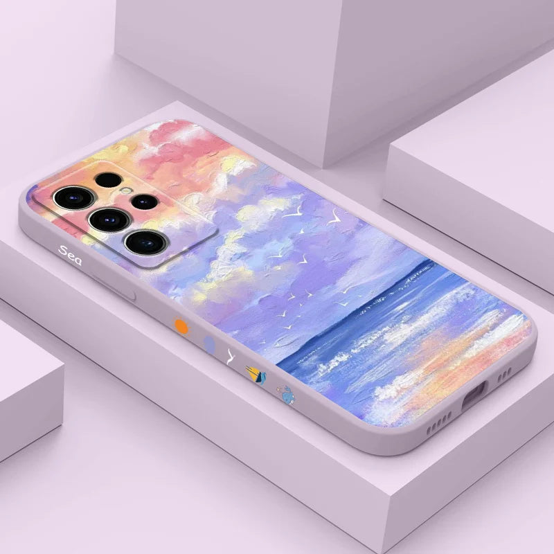 Sky Painting Phone Case For Samsung Galaxy S25FE S24 S23 S22 S21 S20 S10 S10E Ultra Plus FE Note 20 Ultra 10 Plus Cover