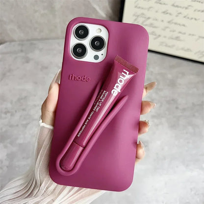 Hot Brand Lemontini Phone  Case for IPhone 11 12 13 14 15 16 Pro Max Plus 17 Air Makeup Lip Gloss Silicone Cover with Lip Glaze