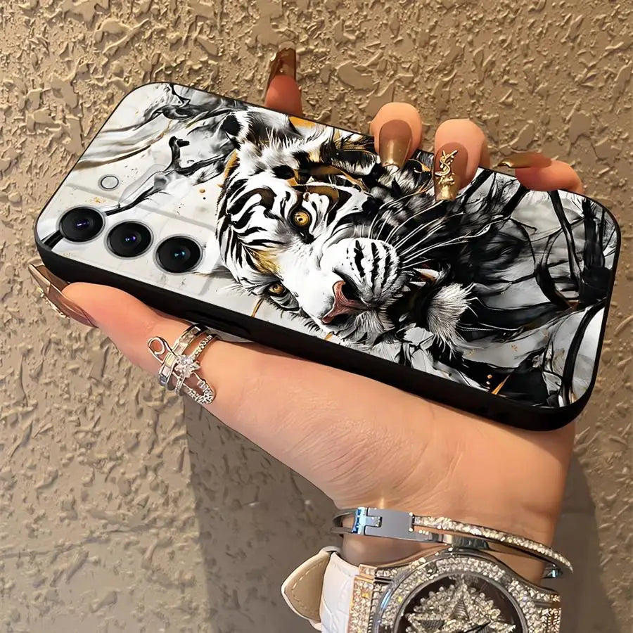 Cool Tiger Funda Phone Cover Case for Samsung Galaxy S26 Ultra S24 S21 FE S25 Plus S23 S20 Ultra S10 S9 Note 20 8 9 10