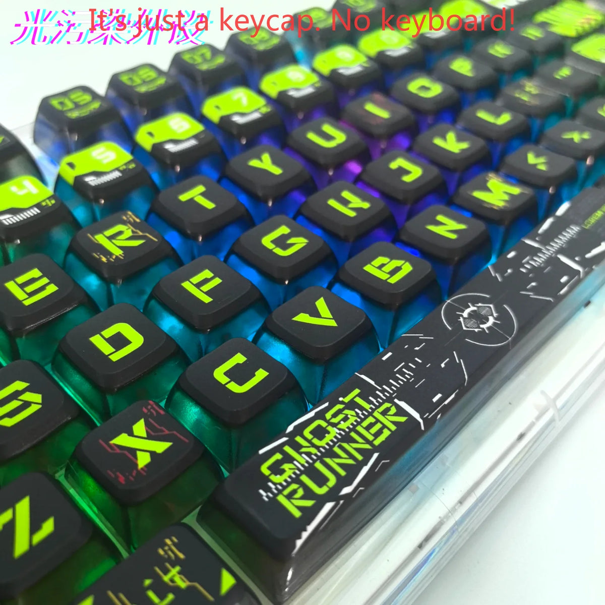 RGB Transparent, Ghost Walker SA Keycap PBT+PC 125 Key Bottom Transparent, Customized for 60/84/98/108 Mechanical Keyboard