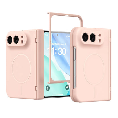 KEYSION Magnetic Fold Phone Case for MagSafe for iPhone Duo Matte Hard PC Shockproof Back Cover With Hinge+ HD Screen Protector